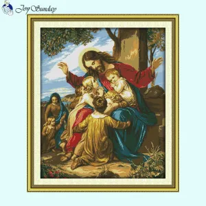 Jesus and the Children Counted Cross Stitch Patterns