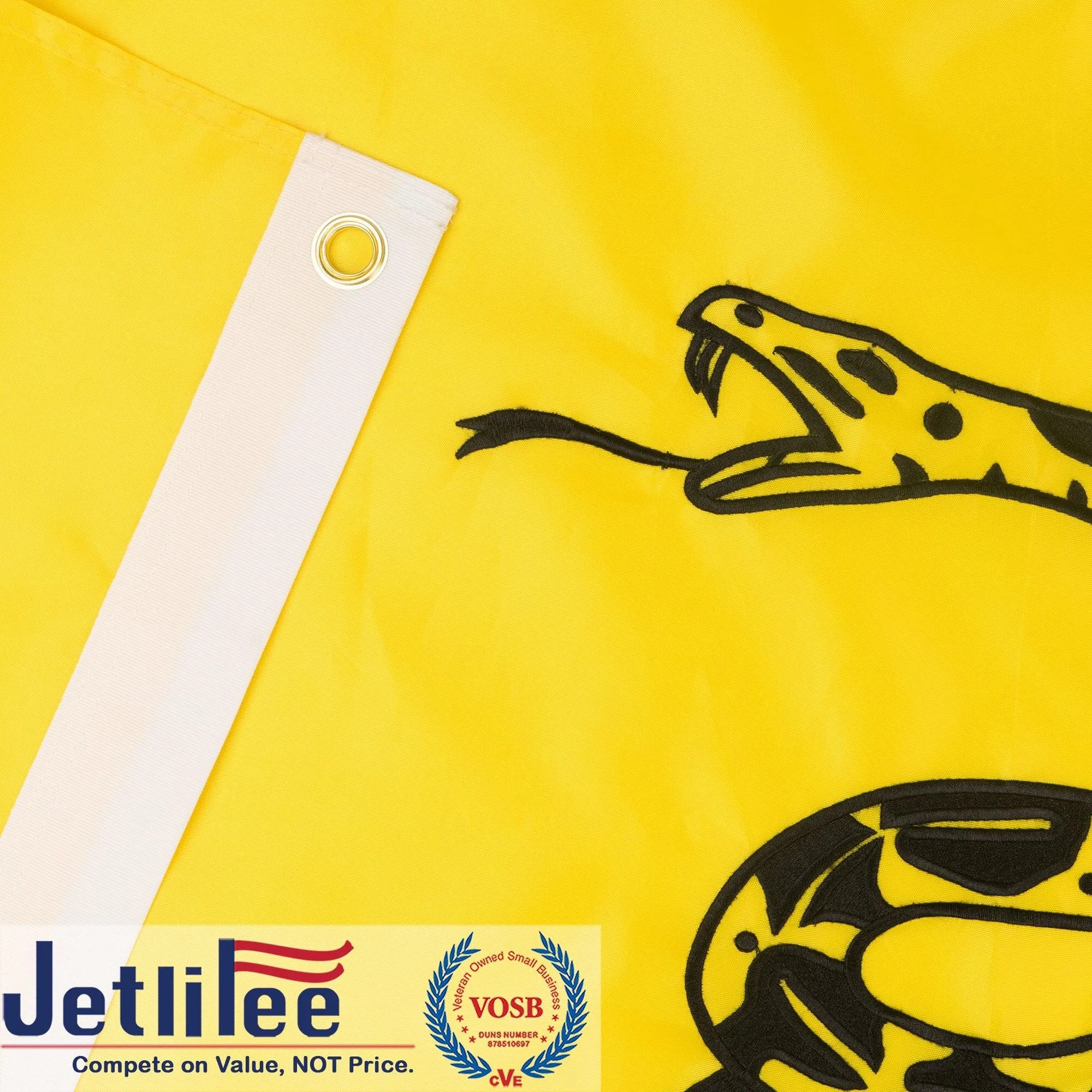 Jetlifee 3x5 Ft Embroidery Gadsden Don't Tread On Me Flag