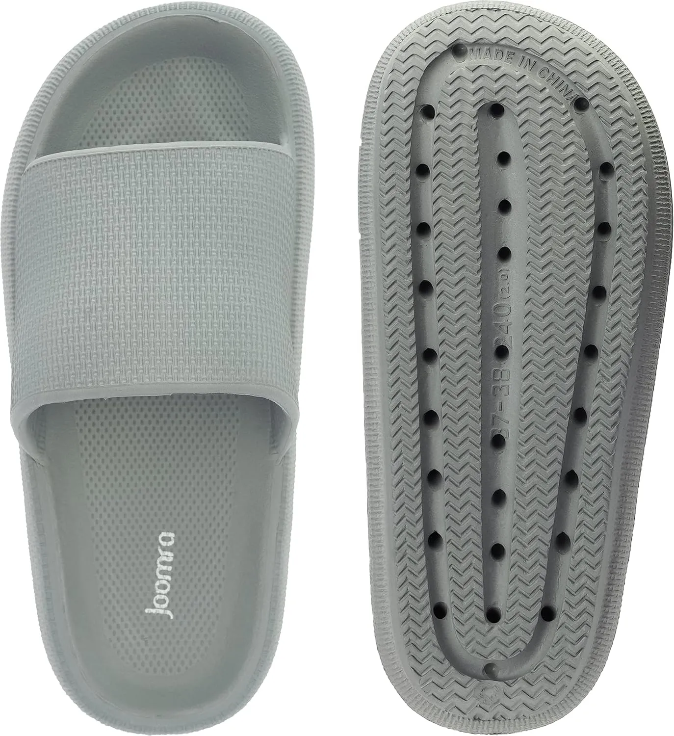 Joomra Pillow Slippers for Women and Men Non Slip Quick Drying Shower Slides Bathroom Sandals | Ultra Cushion | Thick Sole