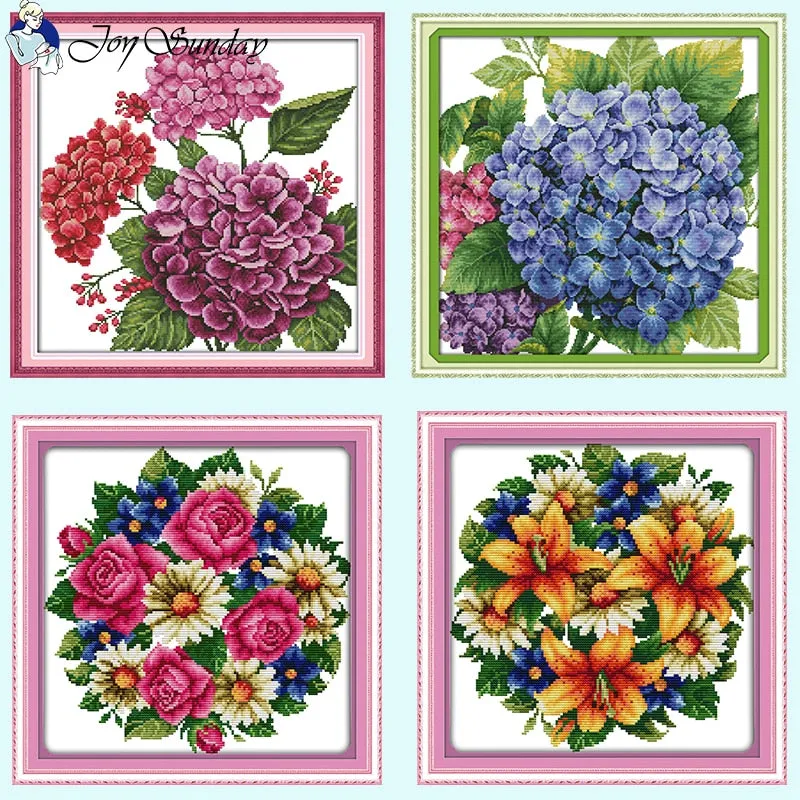 Joy Sunday Floral Counted Canvas Cross Stitch