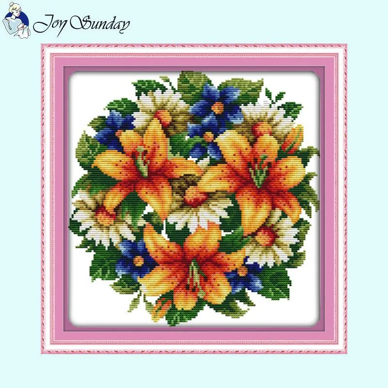 Joy Sunday Floral Counted Canvas Cross Stitch