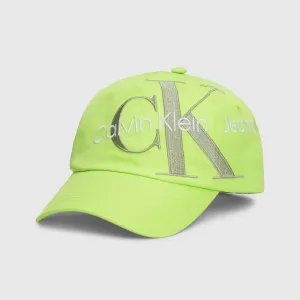 Kids Slanted Monogram Embroidery Cap - Green