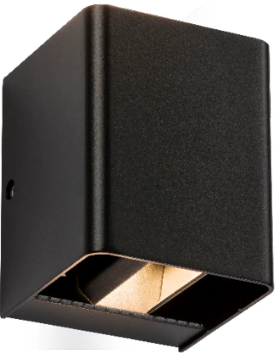Knightsbridge WAD12ABK 230V IP65 2x 6W LED Adjustable Up & Down Wall Light Black - 3000K
