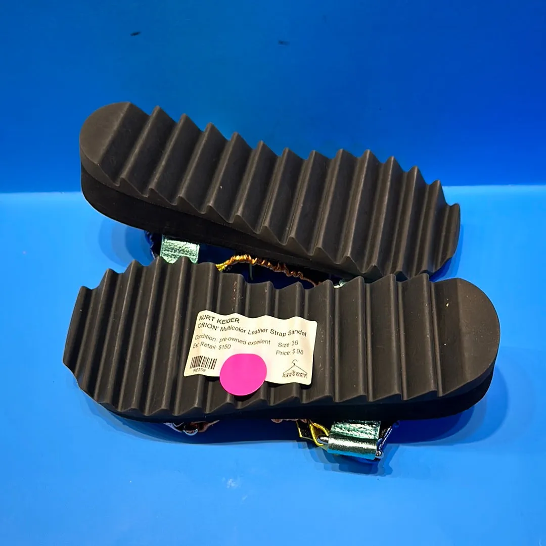 KURT KEIGER 'ORION' Multicolor Leather Strap Sandal