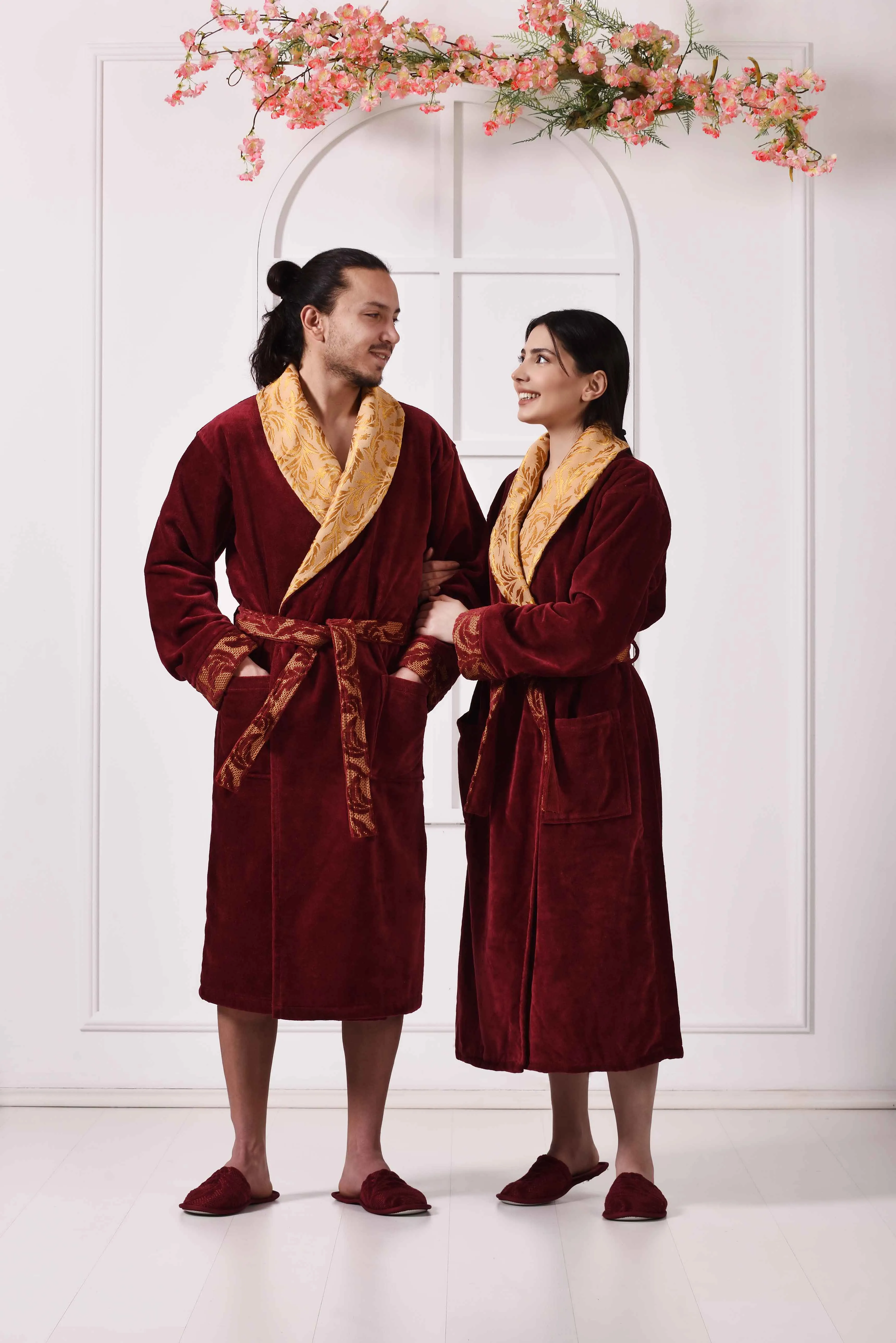 Lambeth Collection Jacquard Velvet Bathrobe