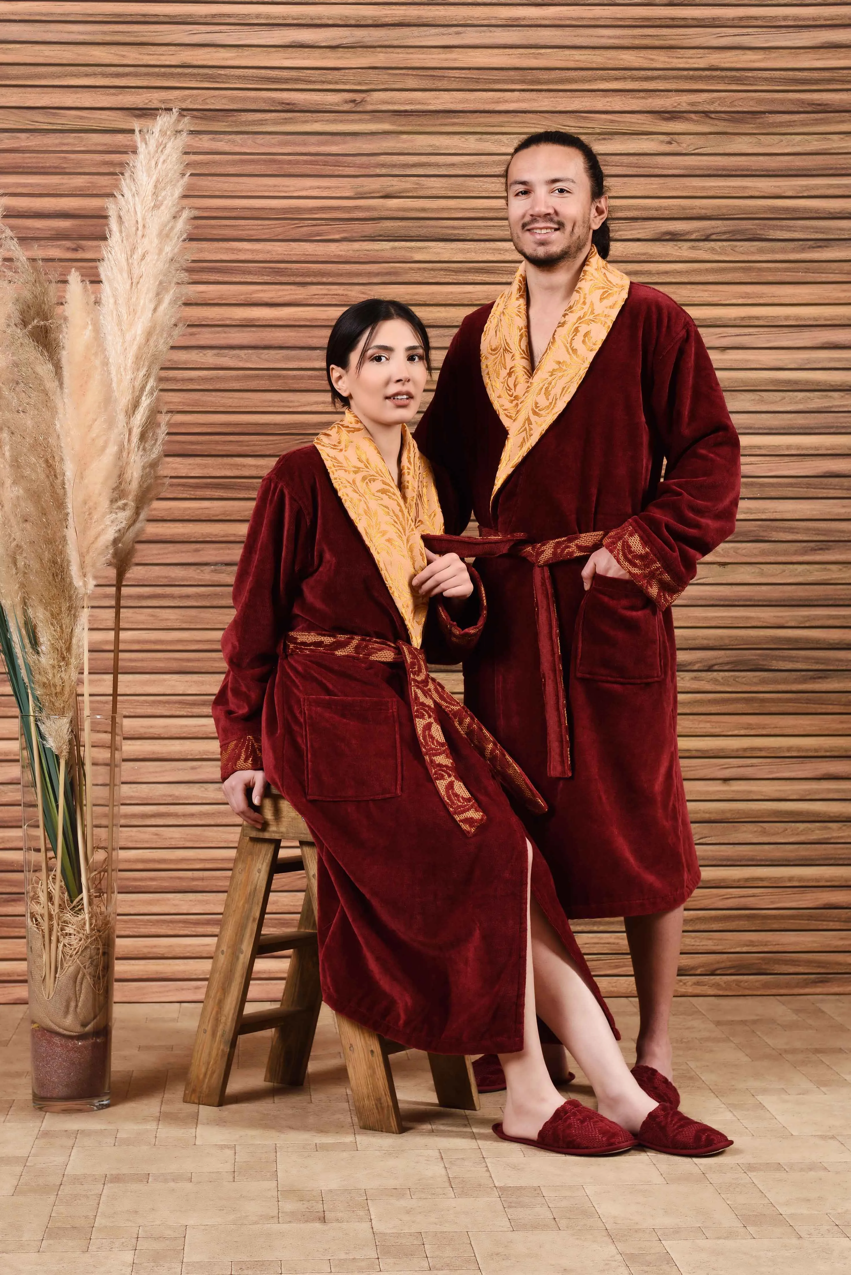 Lambeth Collection Jacquard Velvet Bathrobe