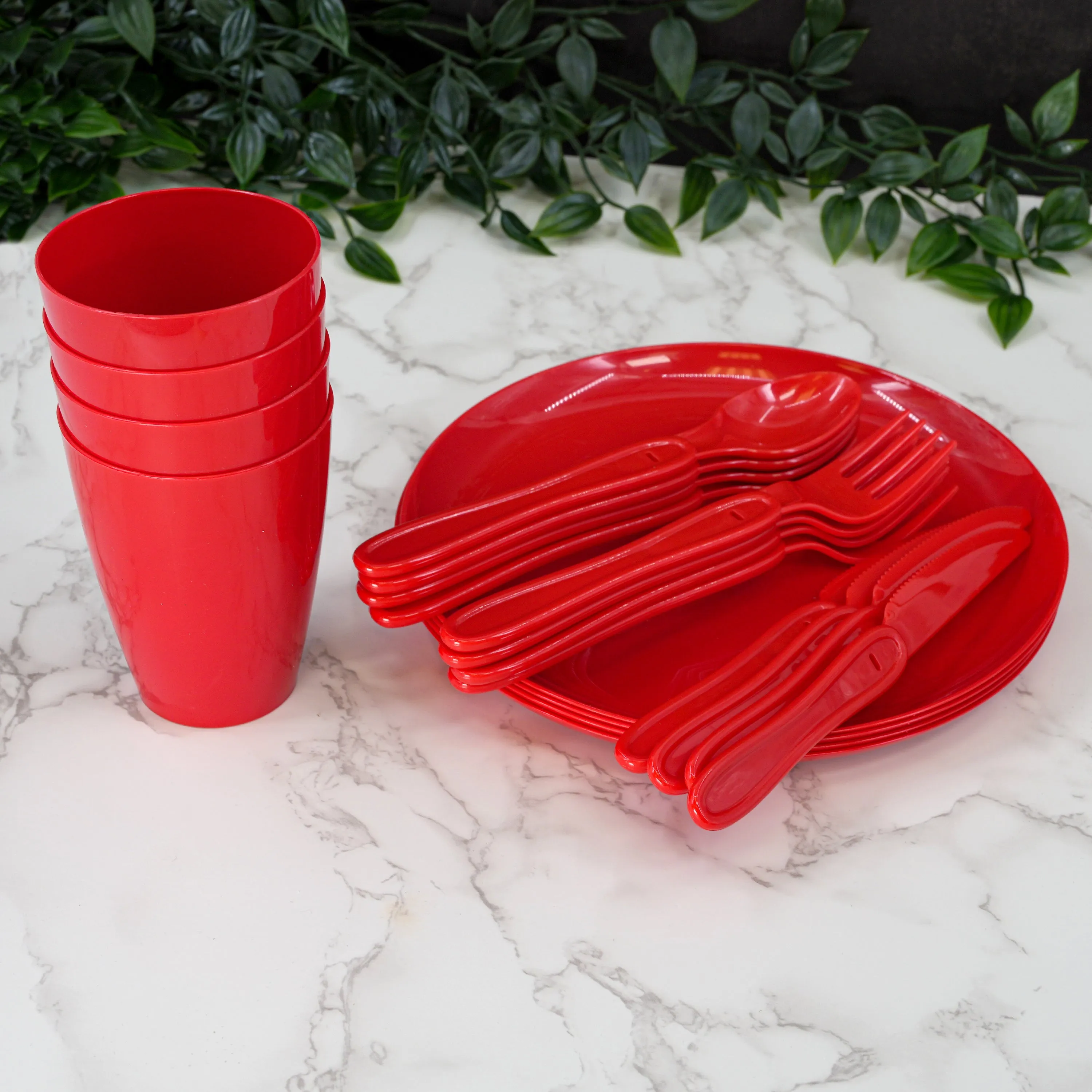 Large Picnic Set With Storage Box For Four - 21 Pieces