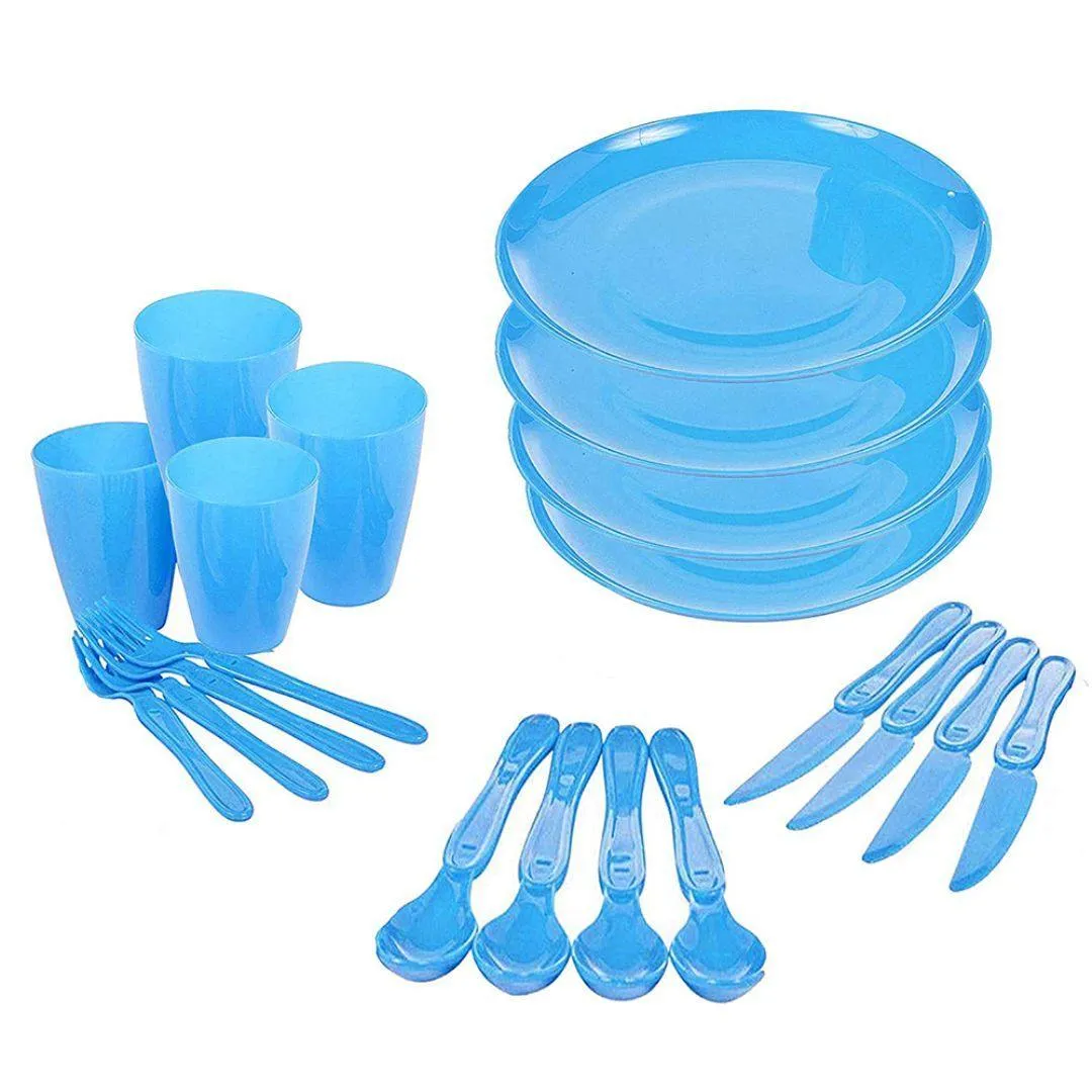 Large Picnic Set With Storage Box For Four - 21 Pieces
