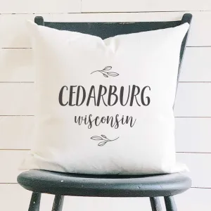 Leaf Framed City/State - Square Canvas Pillow