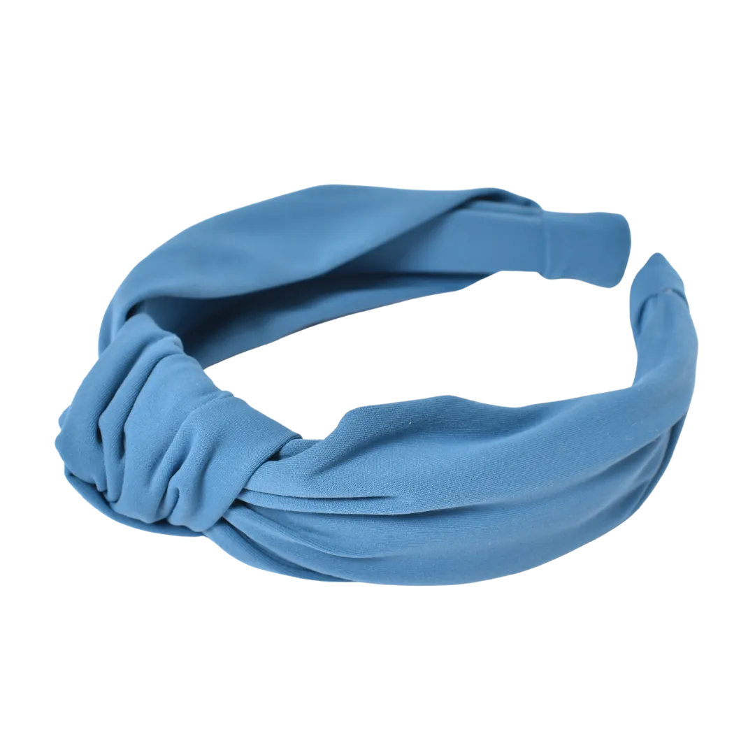 Leisure Collection Jersey Knotted Headband Headband - Pacific Blue