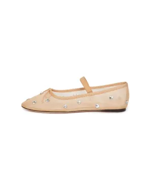 Leonie Soft Ballet Flat in Caramel/Clear