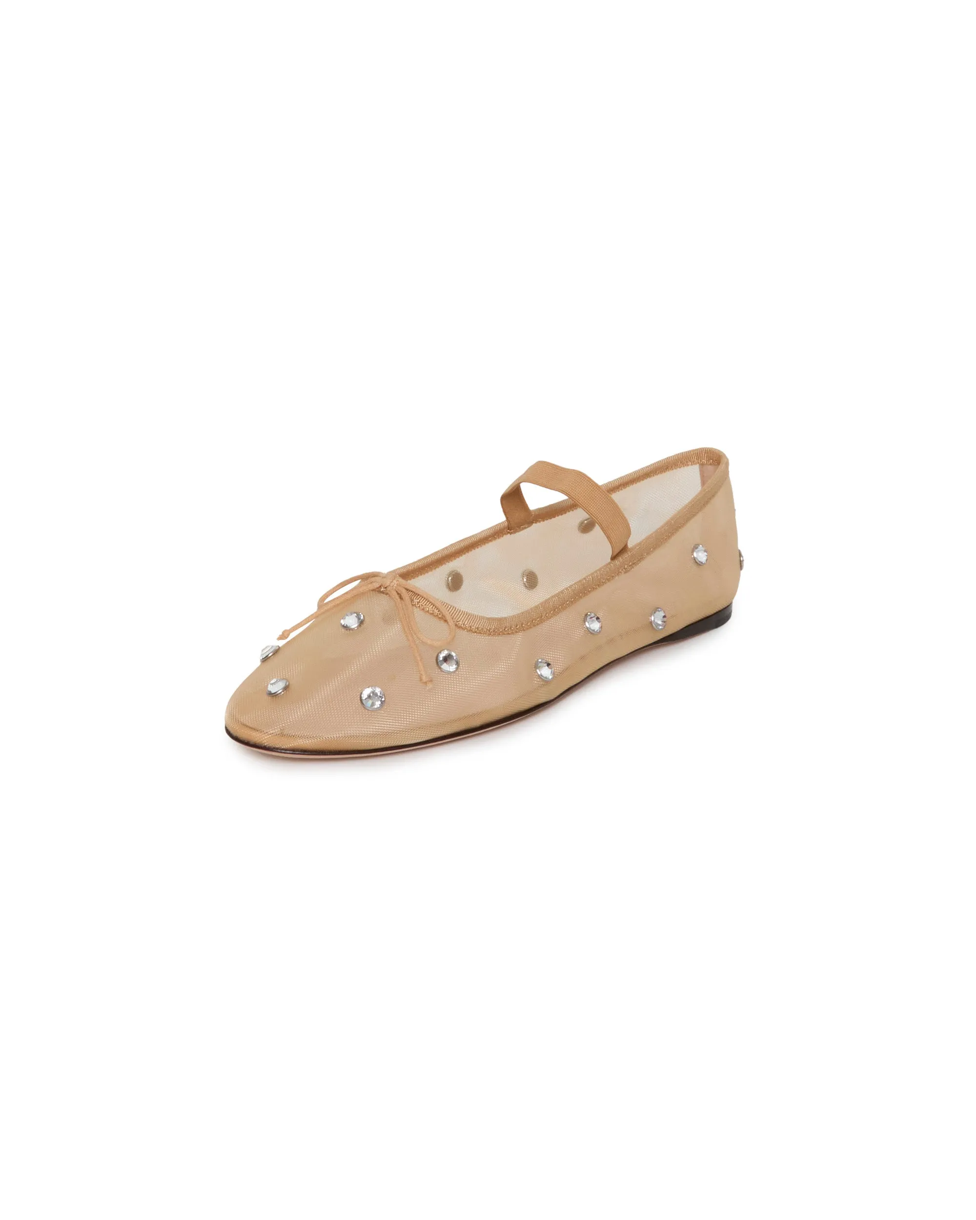 Leonie Soft Ballet Flat in Caramel/Clear