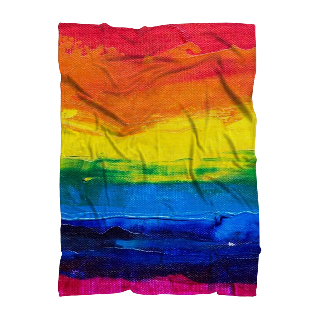 LGBT Pride Rainbow Paint Canvas Premium Blanket