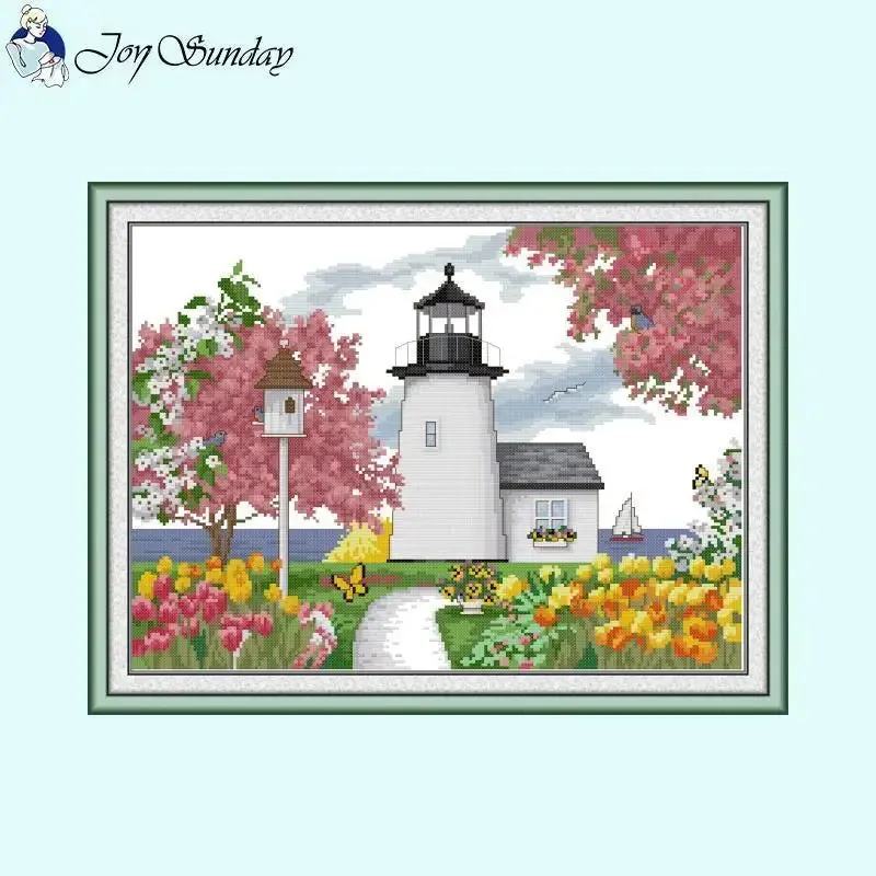 Lighthouse Scenery Needlework Embroidery
