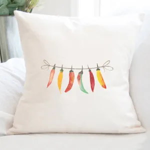 Line of Peppers - Square Canvas Pillow
