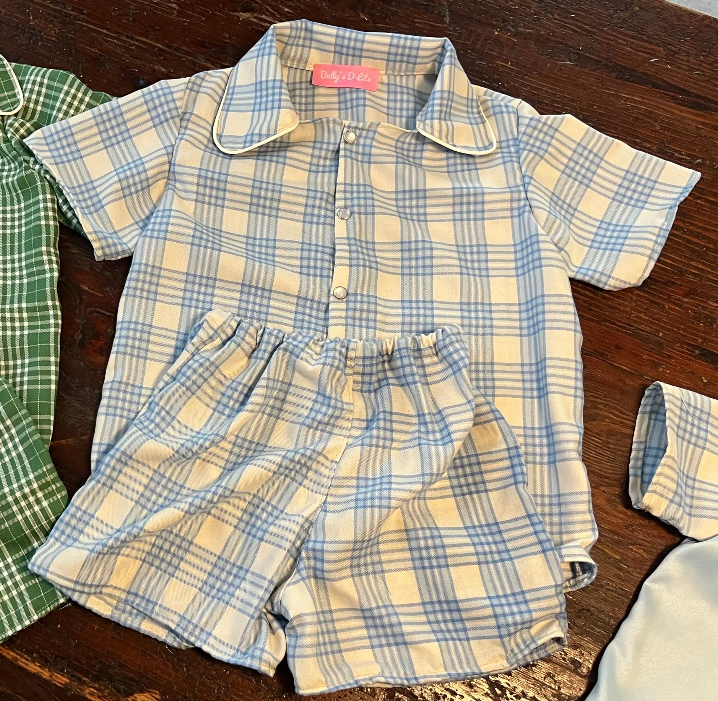 Little Darlin’ Pearl Snap Leisure Set - Blue Satin