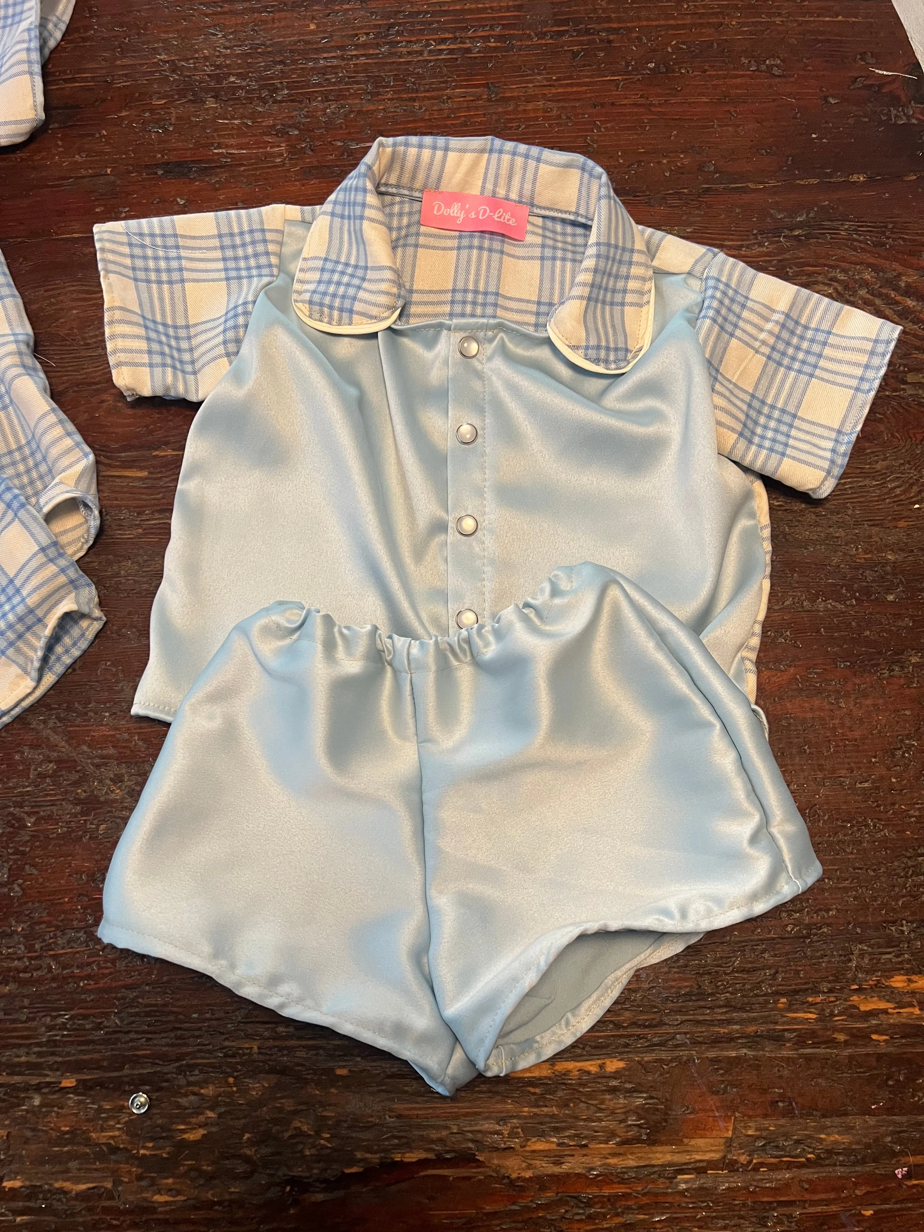 Little Darlin’ Pearl Snap Leisure Set - Blue Satin
