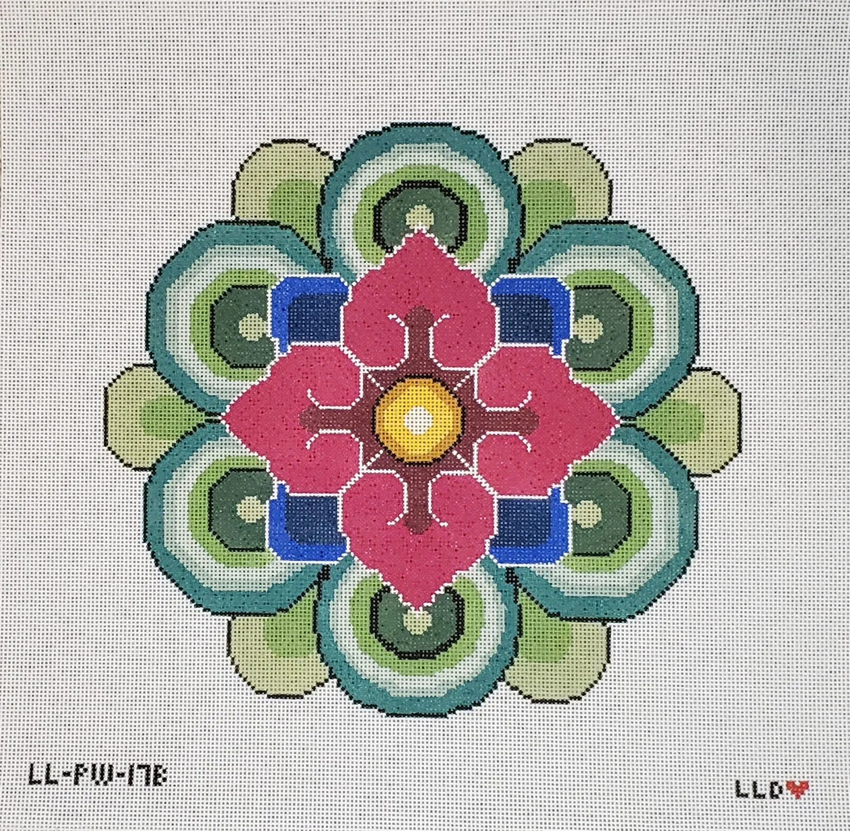 LL-PW-17B Pink Mandala Flower Pillow