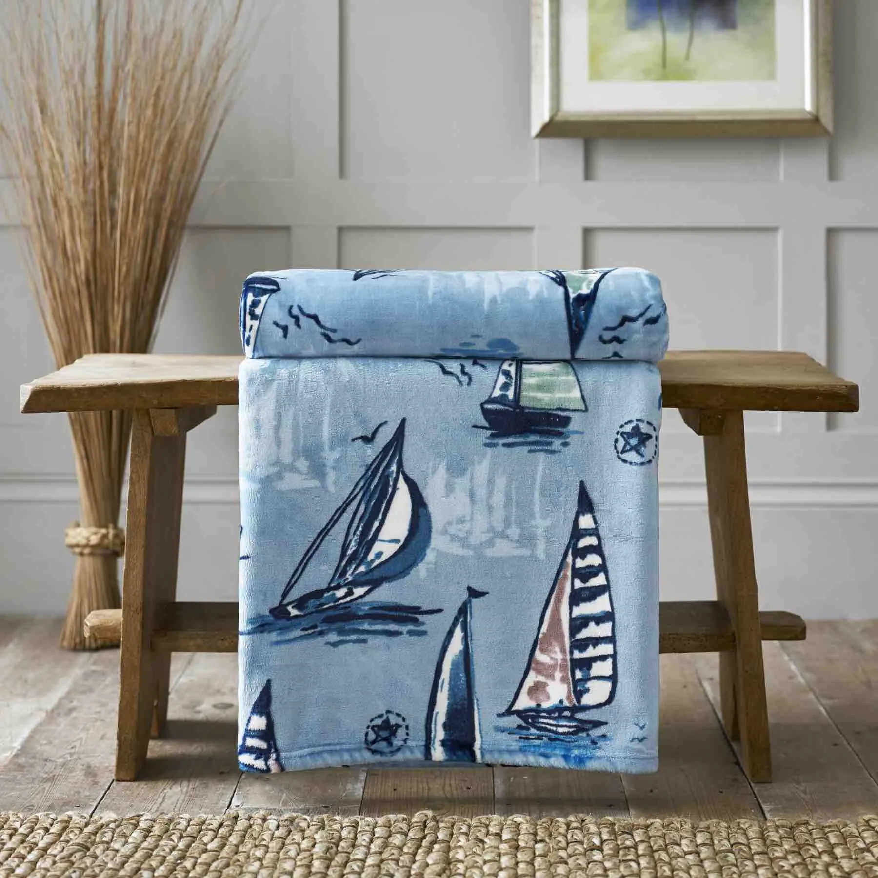 Lobster Creek Printed Throw  - Channel