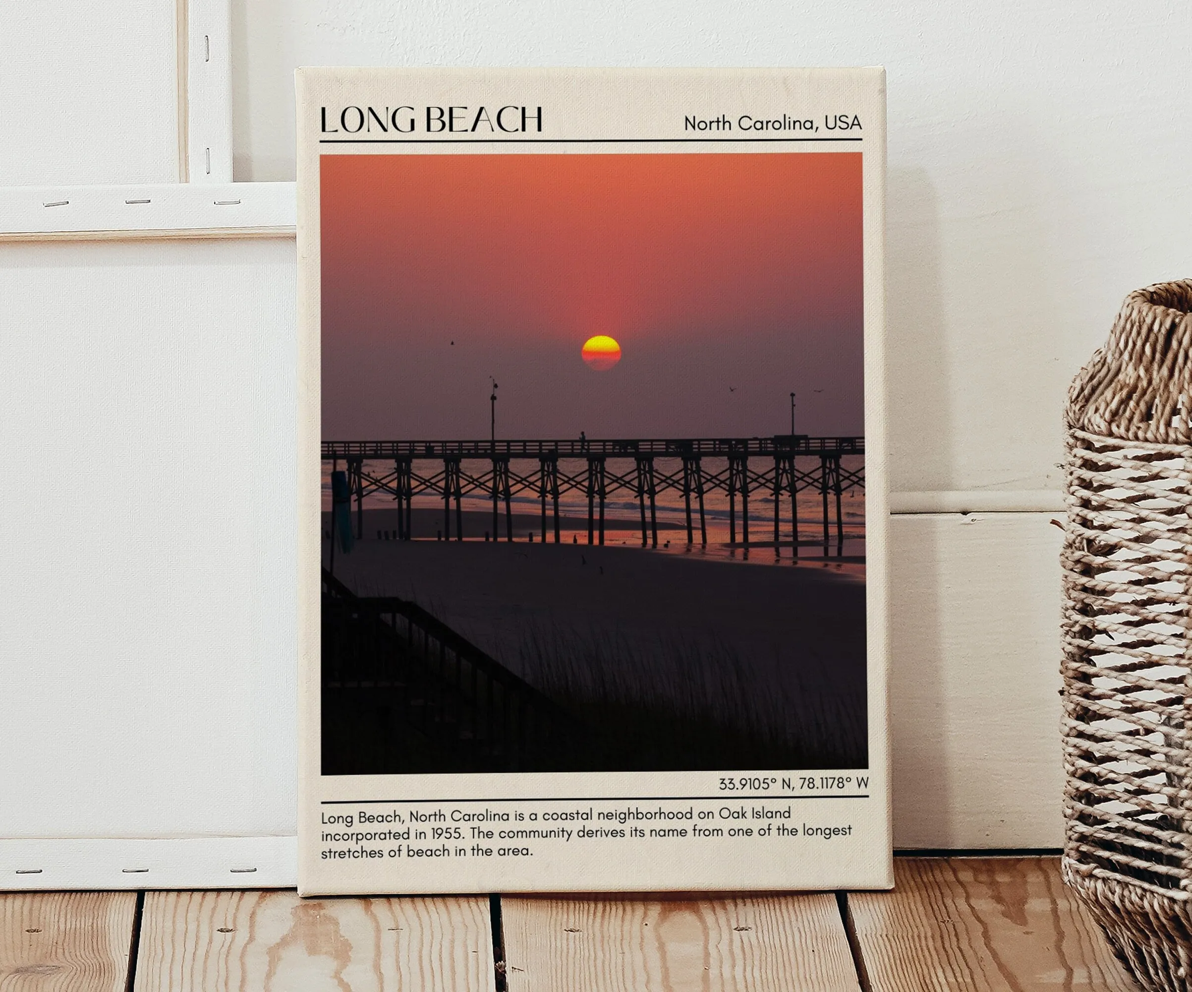 Long Beach Wall Canvas, North Carolina, USA