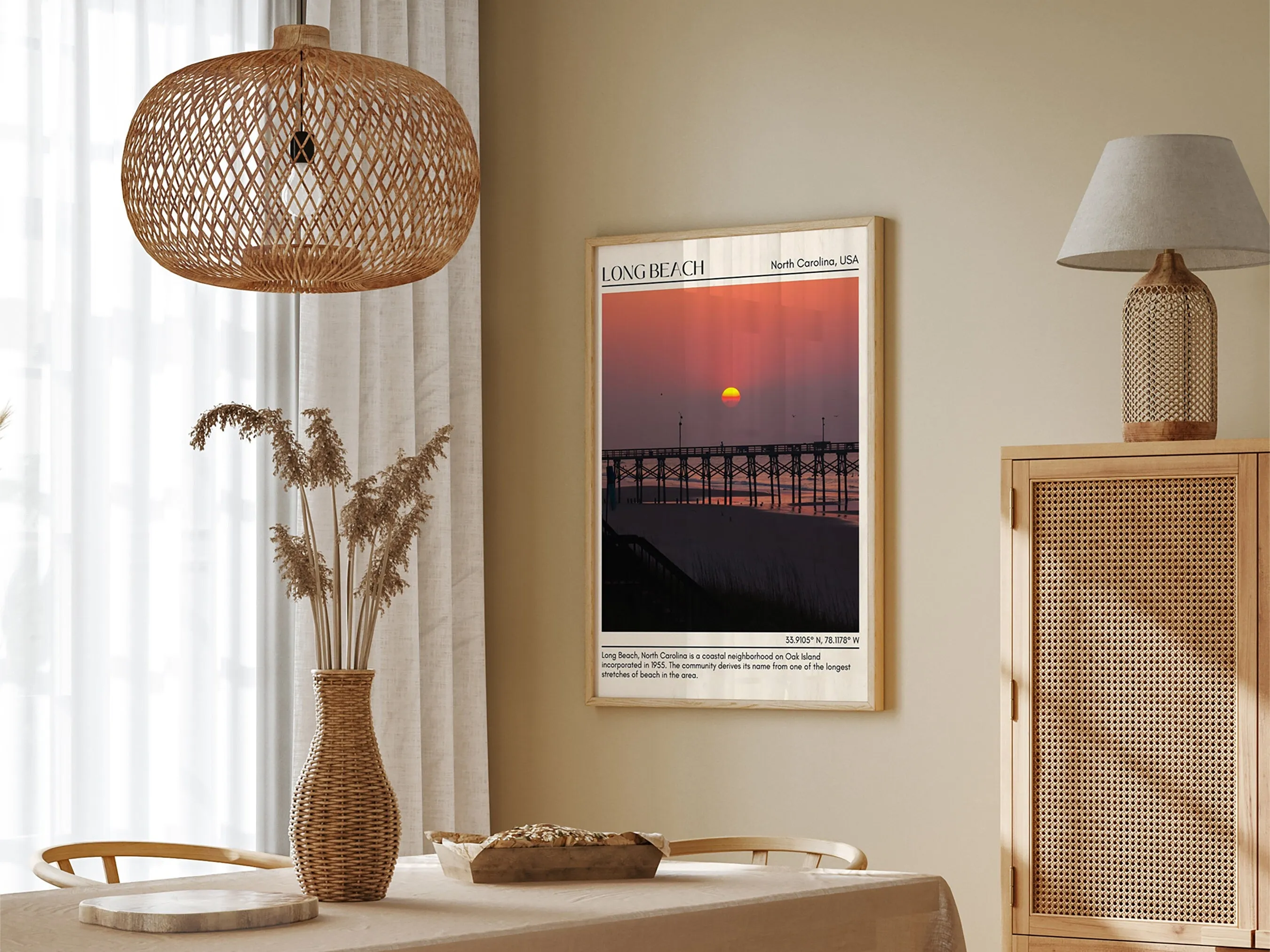 Long Beach Wall Canvas, North Carolina, USA