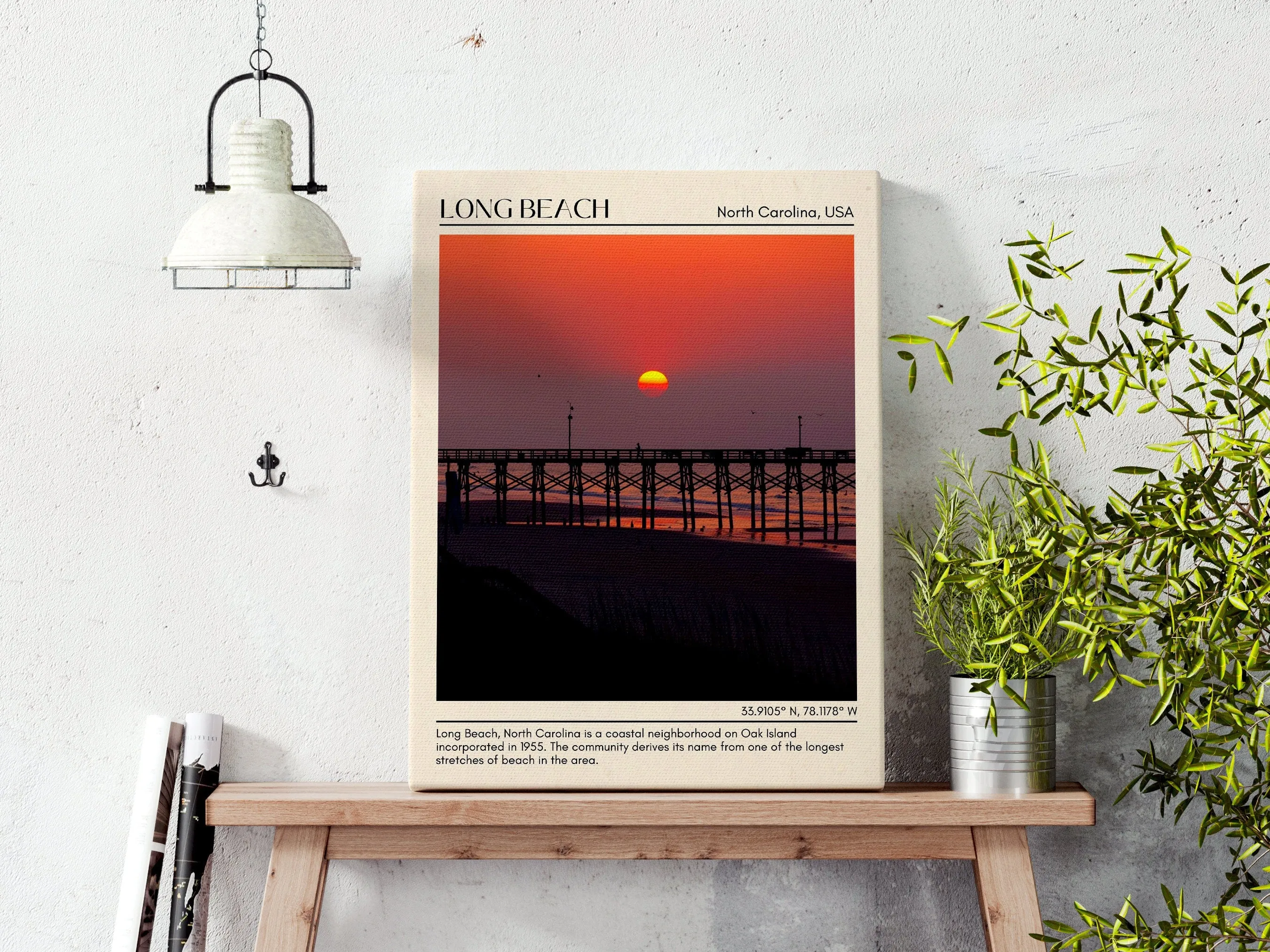 Long Beach Wall Canvas, North Carolina, USA