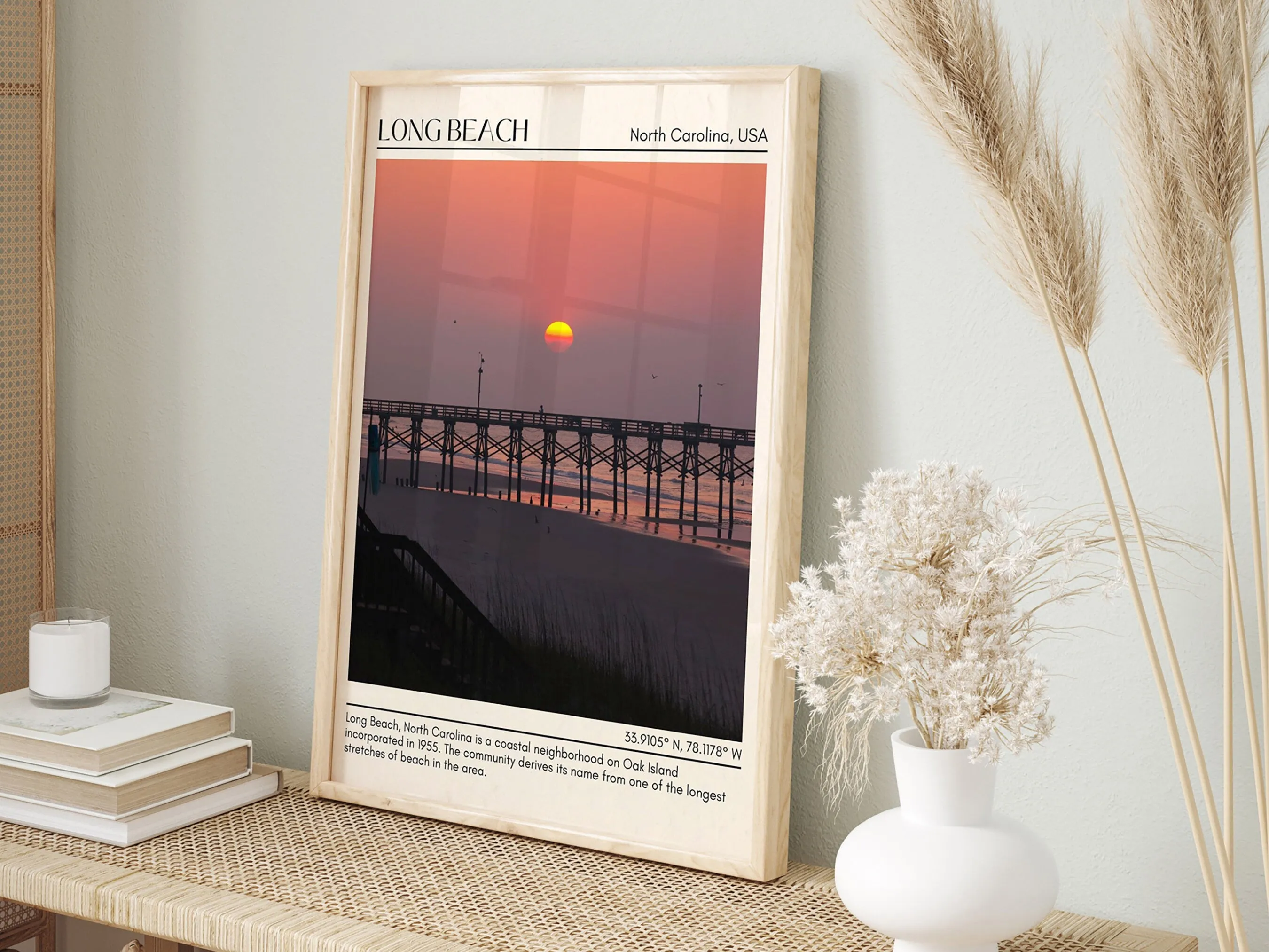 Long Beach Wall Canvas, North Carolina, USA