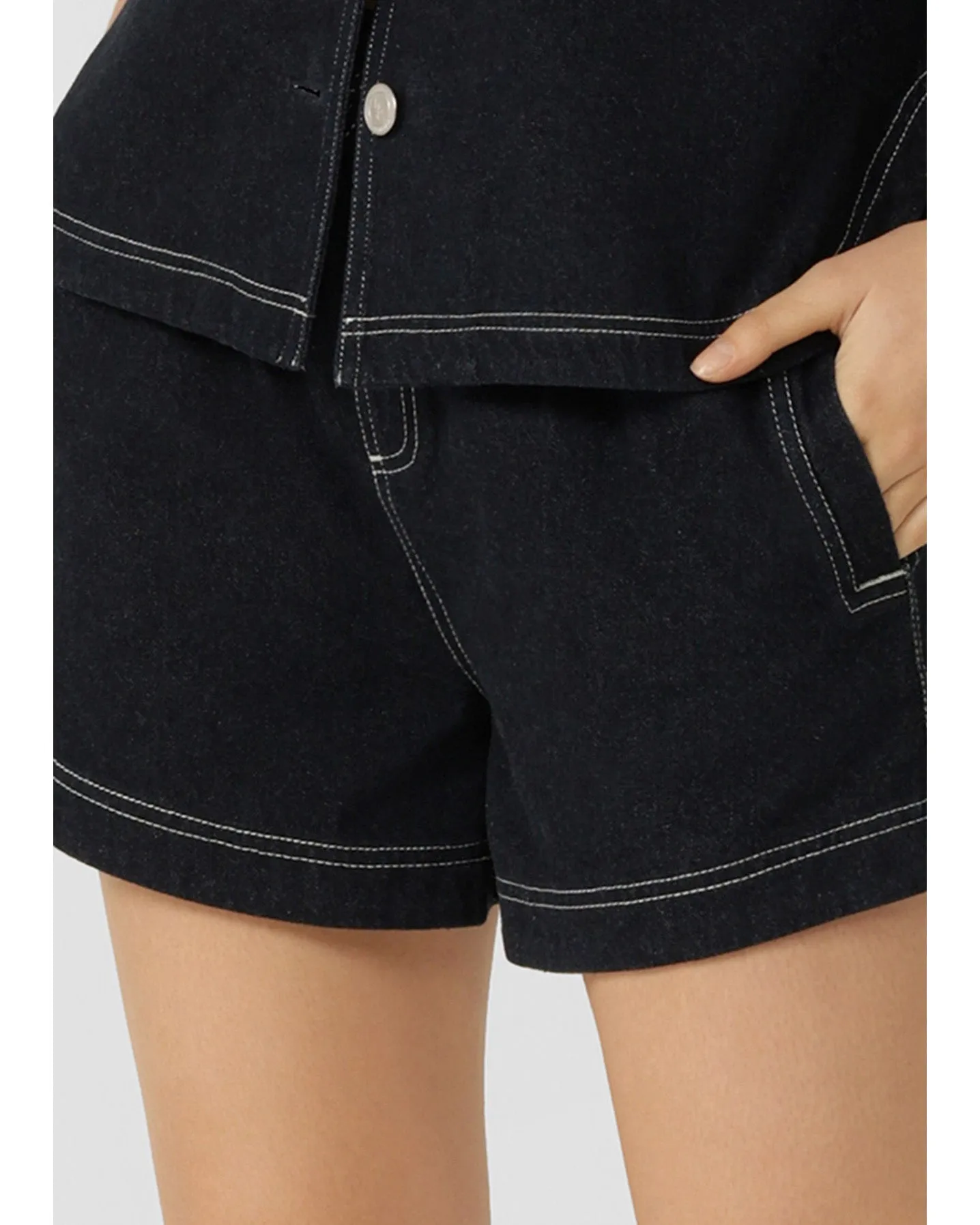 Lorna Jane Off Duty Denim Pull on Shorts - French Navy