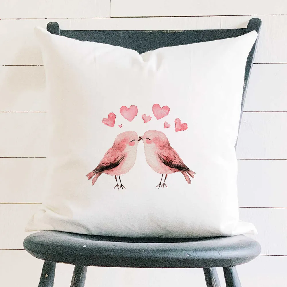 Love Birds - Valentine's Day Square Canvas Pillow