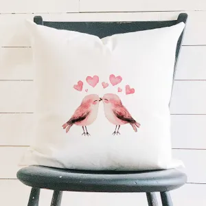 Love Birds - Valentine's Day Square Canvas Pillow