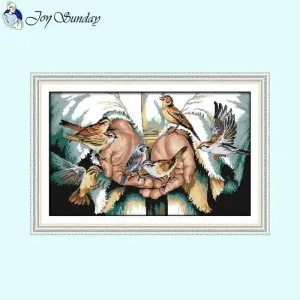 Love in the Hands Bird Pattern Embroidery Kit