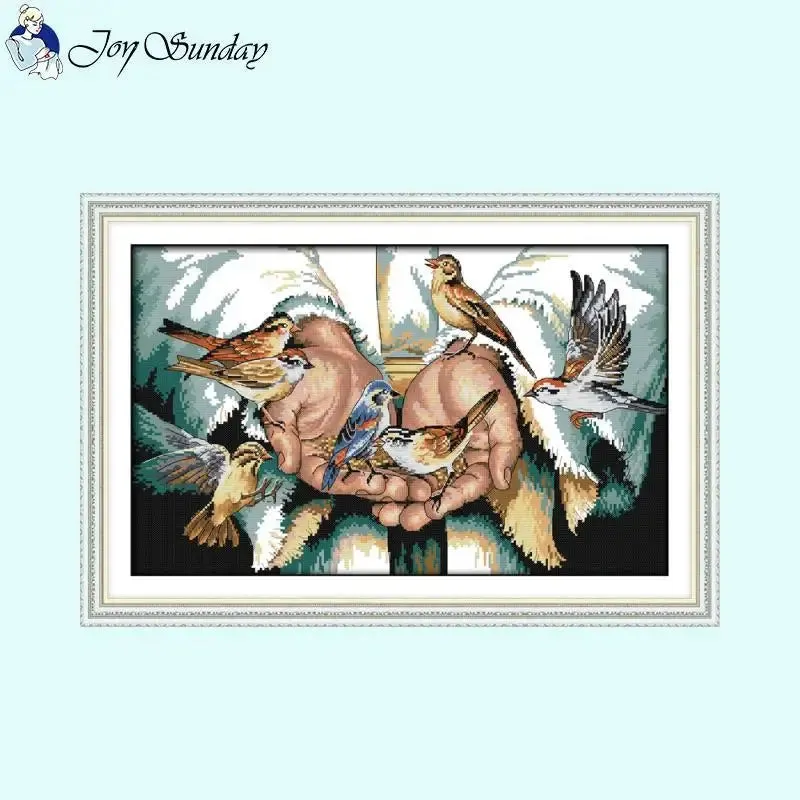 Love in the Hands Bird Pattern Embroidery Kit