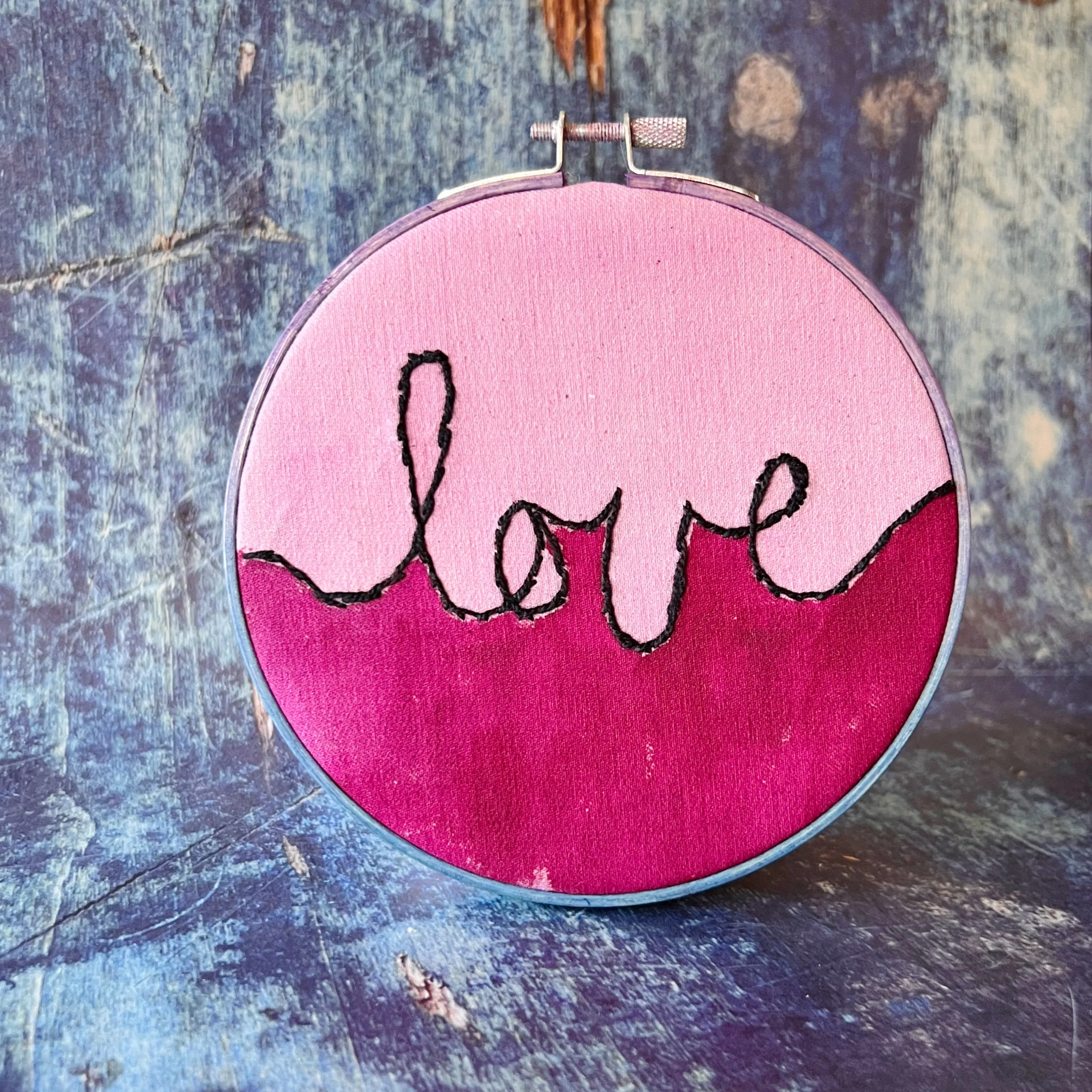 love - single word hoop art