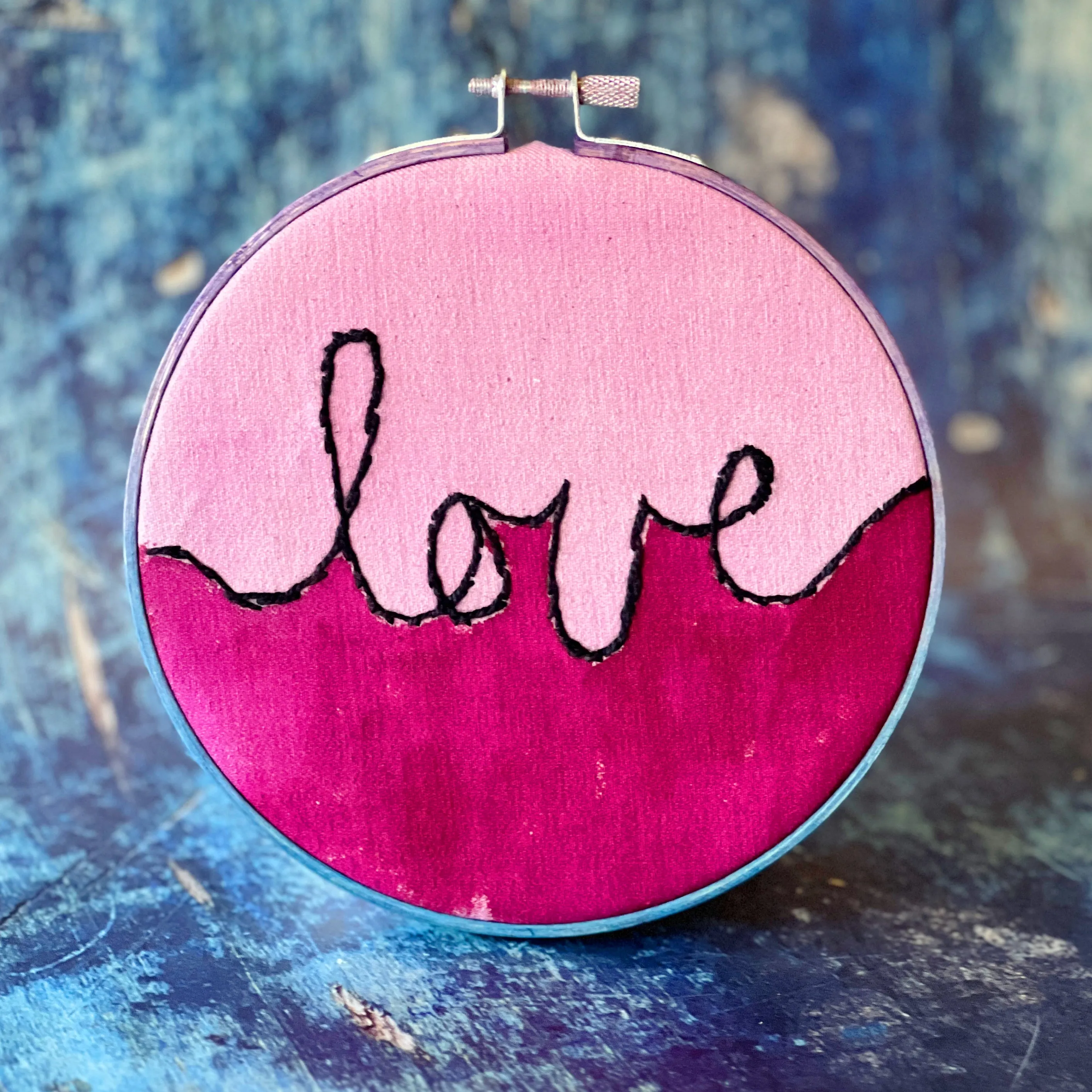 love - single word hoop art