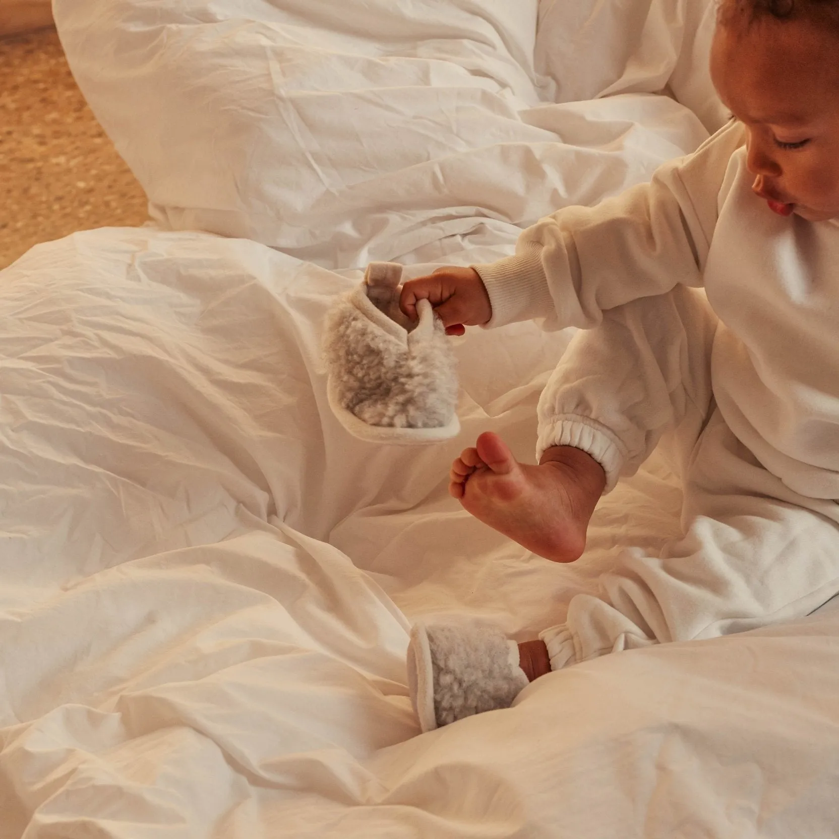 MAMA Bini Merino Wool Slippers (Cloud)