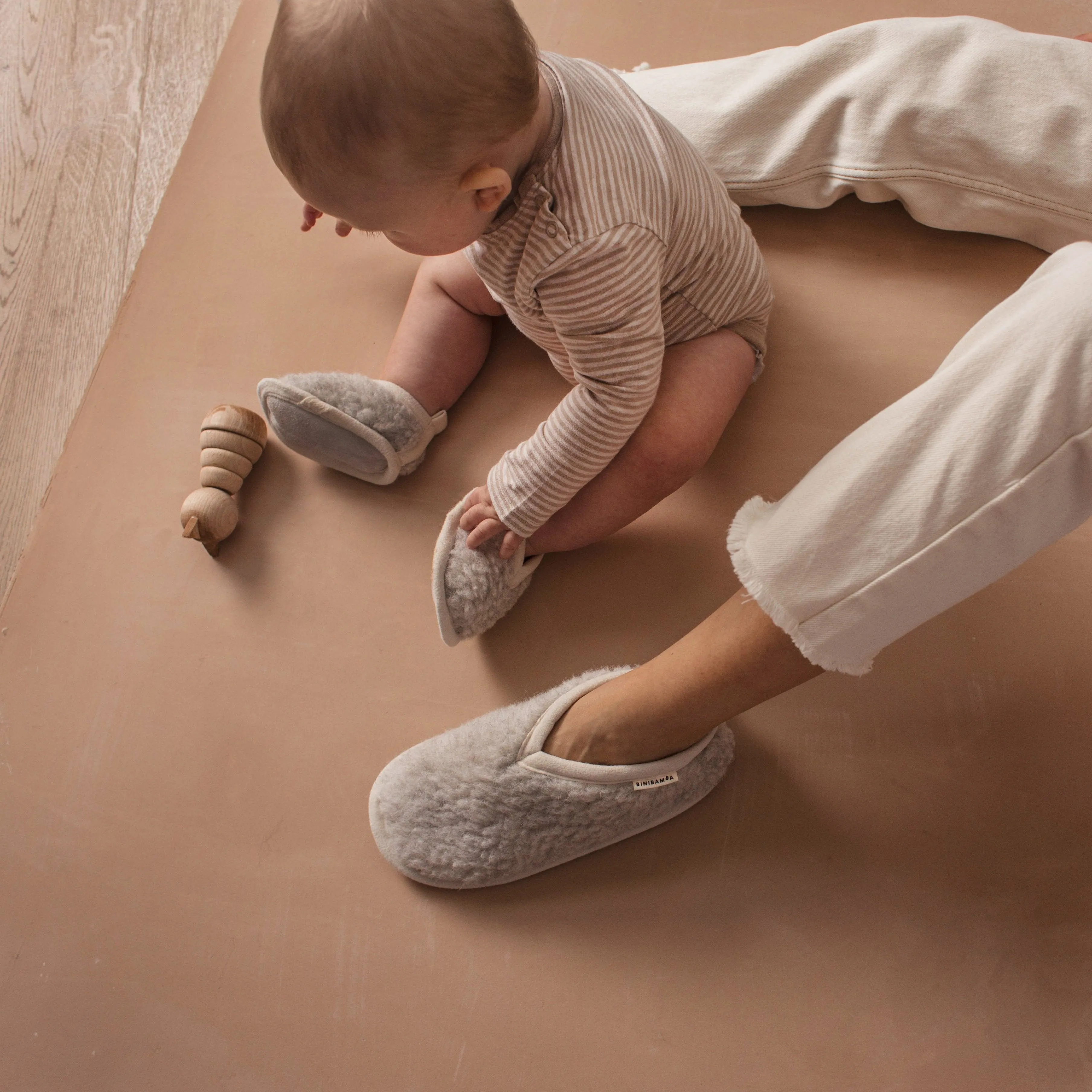 MAMA Bini Merino Wool Slippers (Cloud)