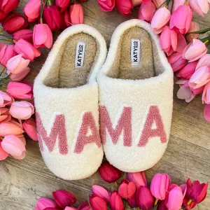 Mama Pink Plush Slippers