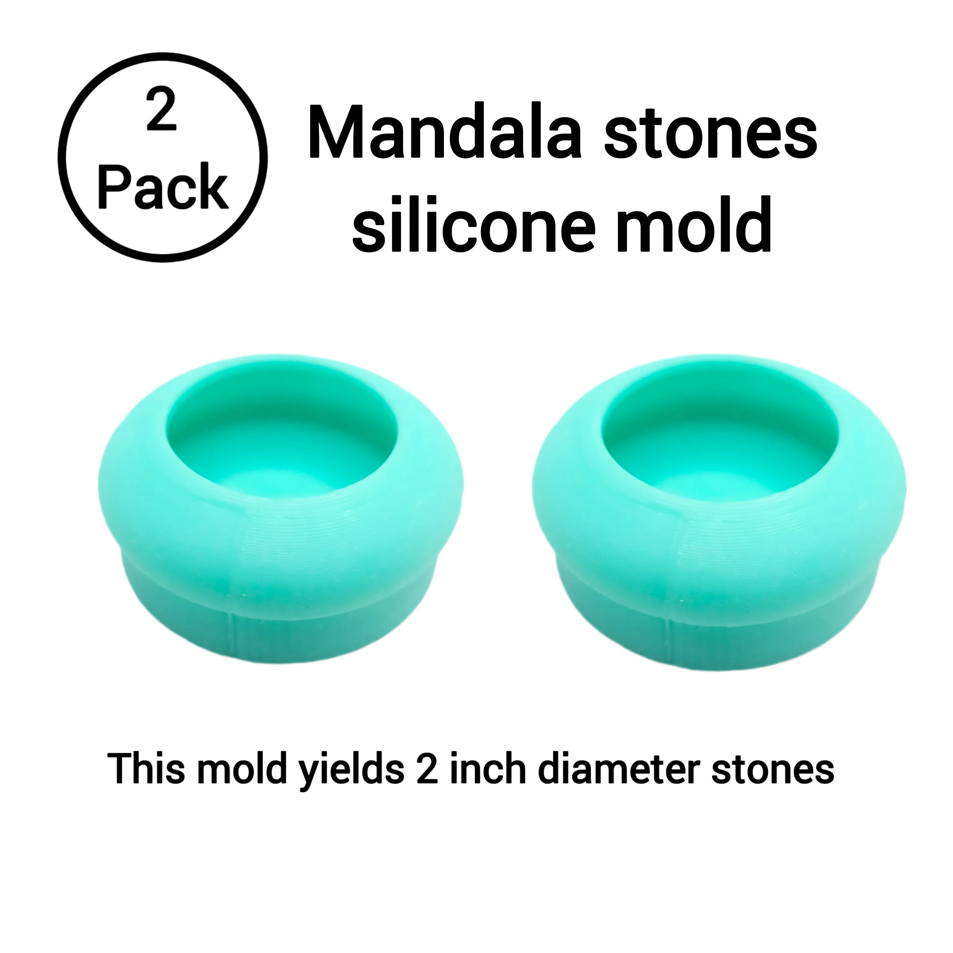 Mandala Stone Silicone Molds set of 2, Mandala art Silicone mold size 2 inch, mandala dotting art molds
