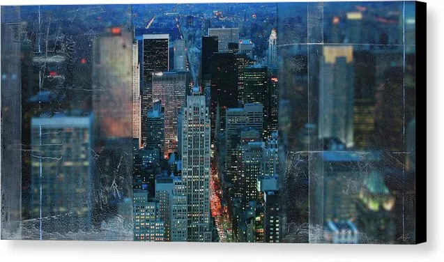 Manhattan At Night - Canvas Print