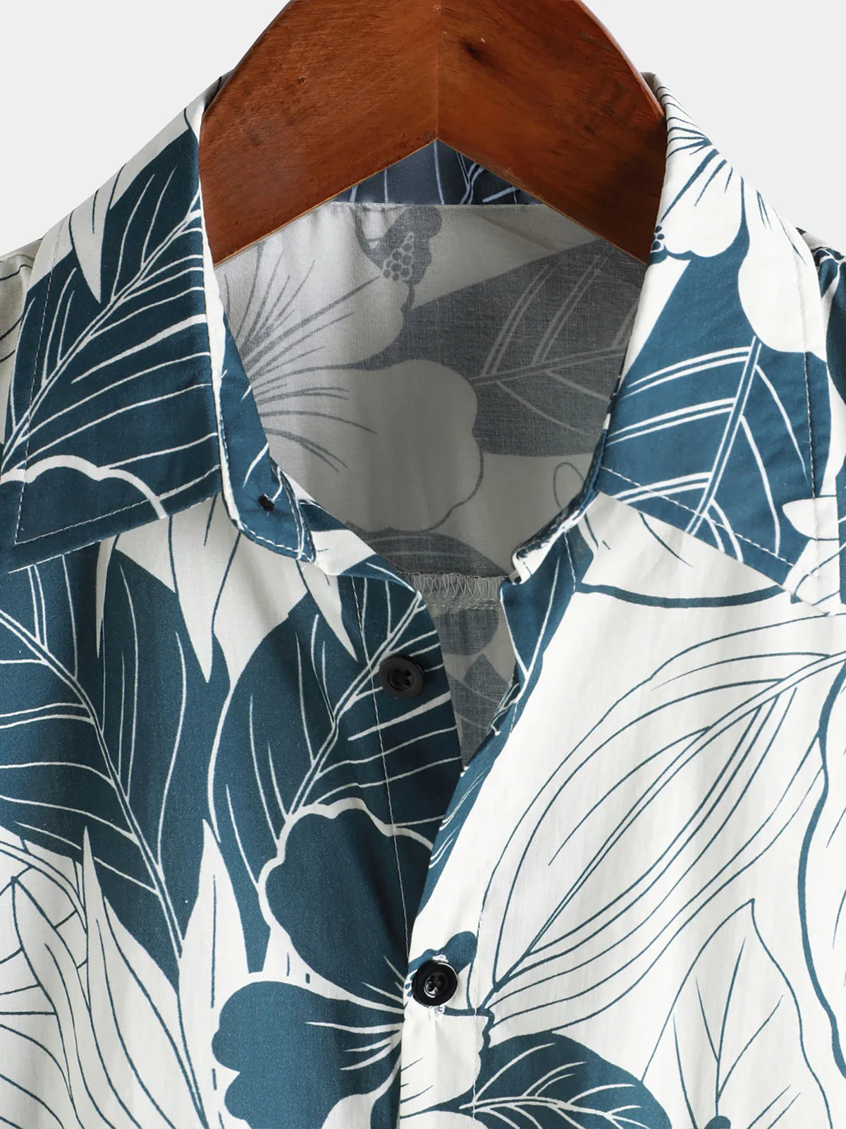 Men's 100% Cotton Hawaiian Floral Short Sleeve Button Beach Shirt