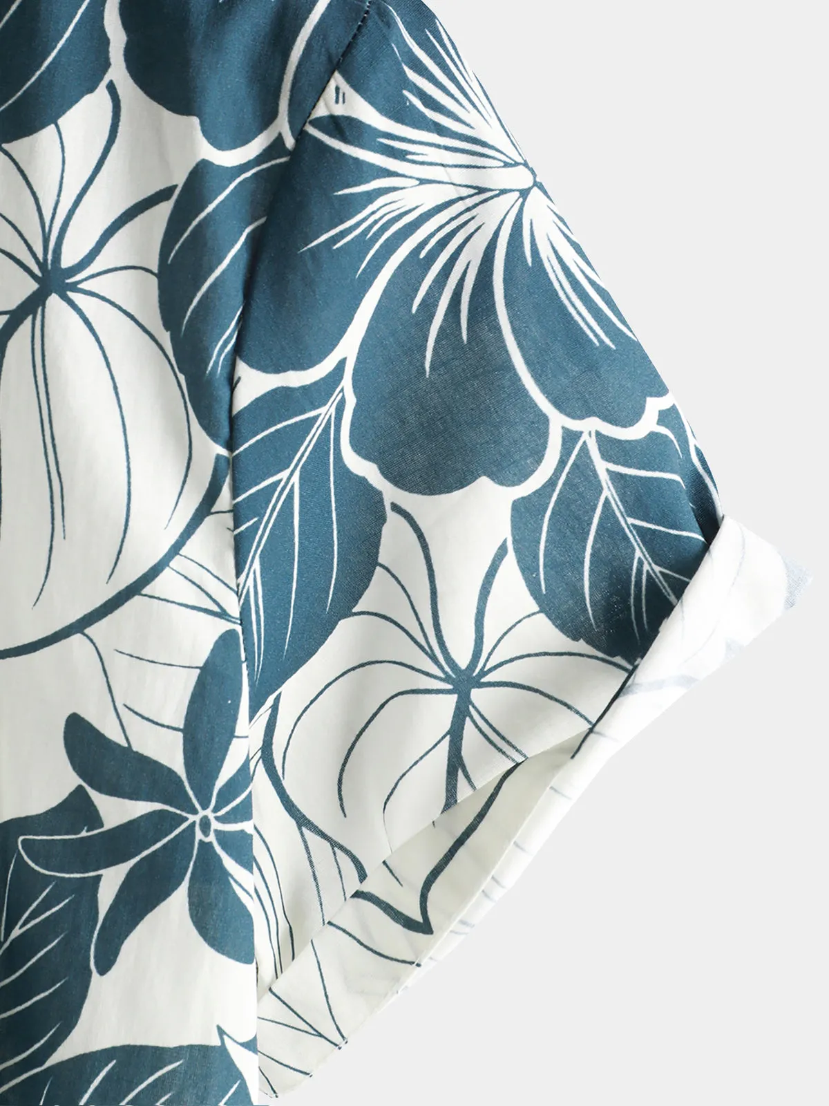 Men's 100% Cotton Hawaiian Floral Short Sleeve Button Beach Shirt
