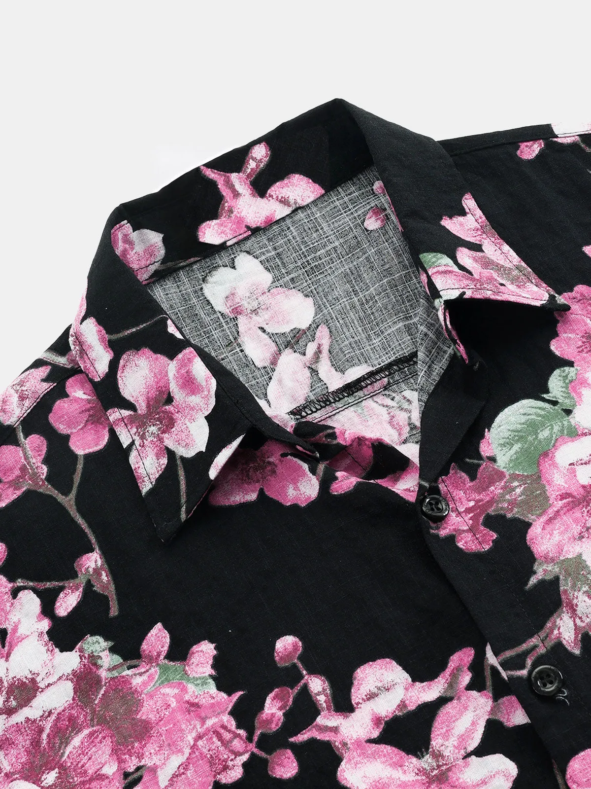 Men's Breathable Cotton Floral Summer Beach Short Sleeve Hawaiian Shirt