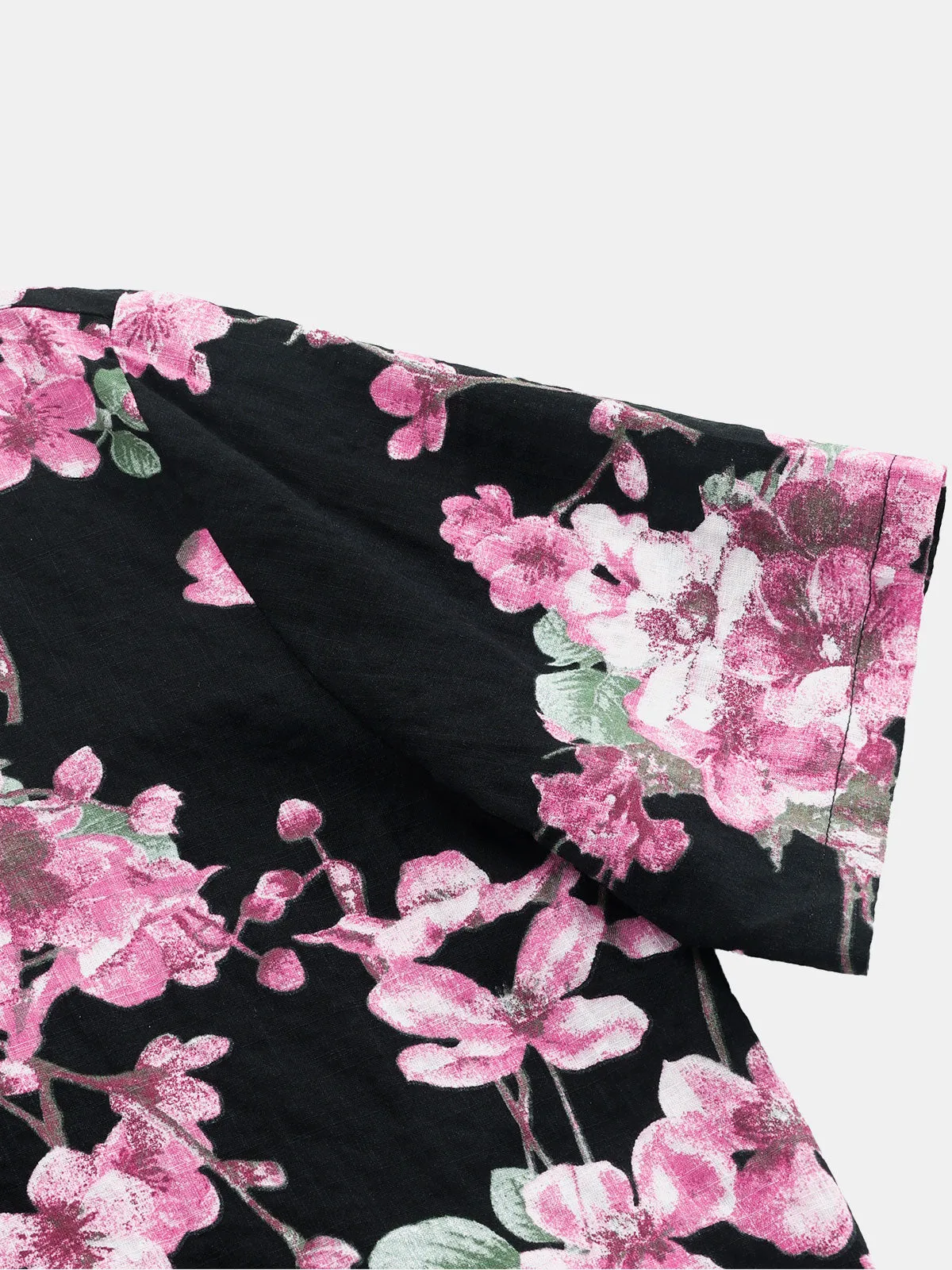 Men's Breathable Cotton Floral Summer Beach Short Sleeve Hawaiian Shirt