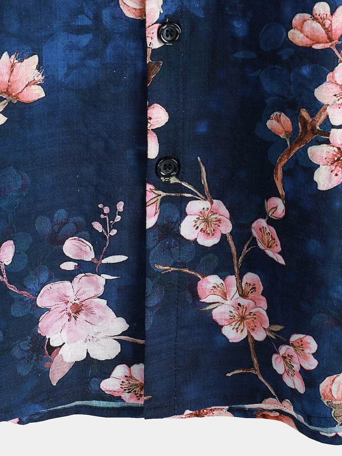 Men's Casual Cherry Blossoms Floral Holiday Beach Short Sleeve Button Up Shirt