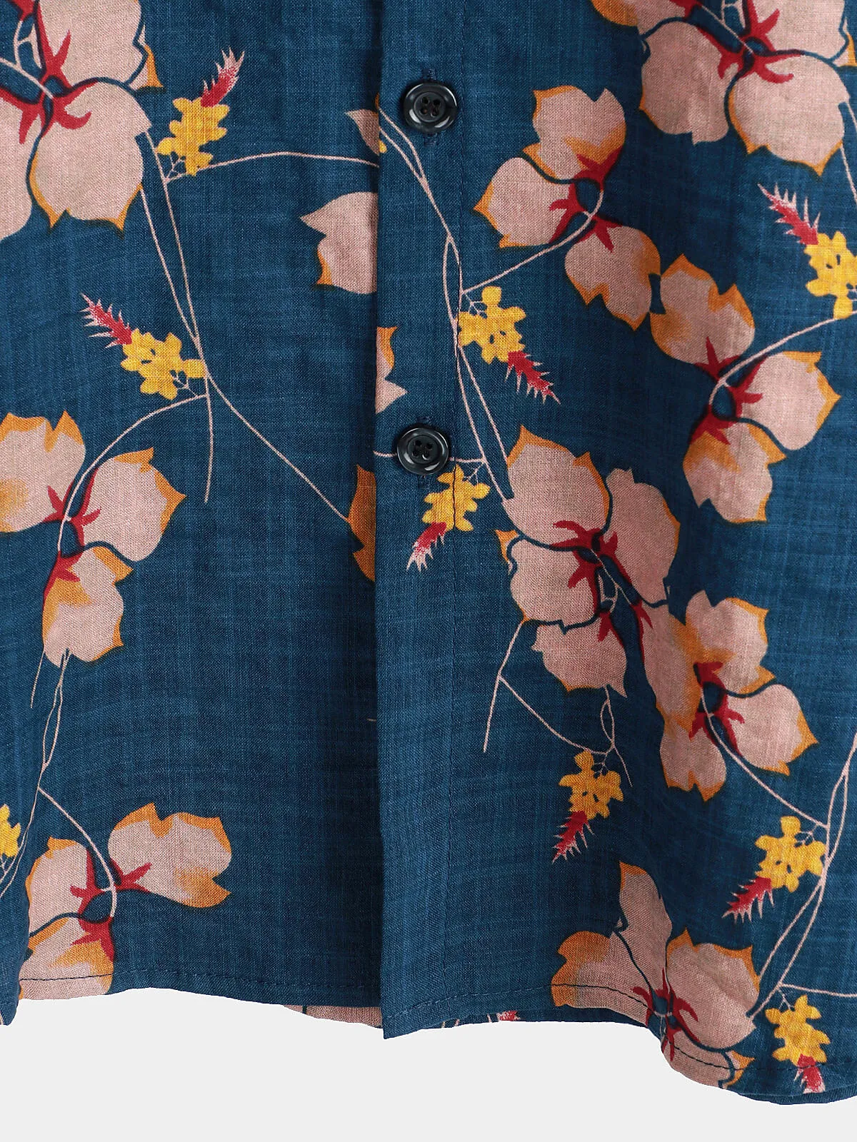 Men's Floral Button Up Cotton Summer Beach Hawaiian Shirt