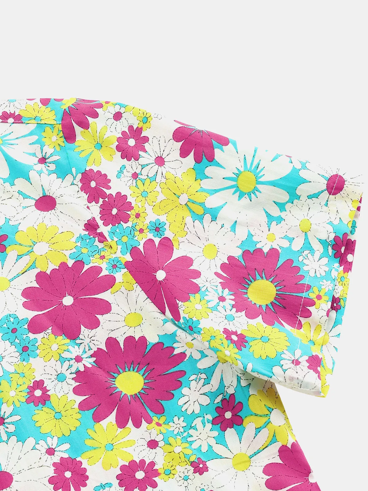Men's Floral Casual Cotton Summer Beach Short Sleeve Hawaiian Shirt