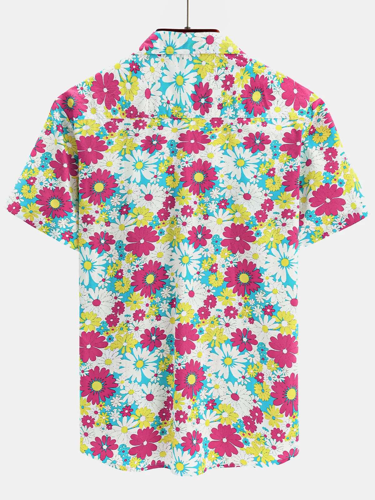 Men's Floral Casual Cotton Summer Beach Short Sleeve Hawaiian Shirt