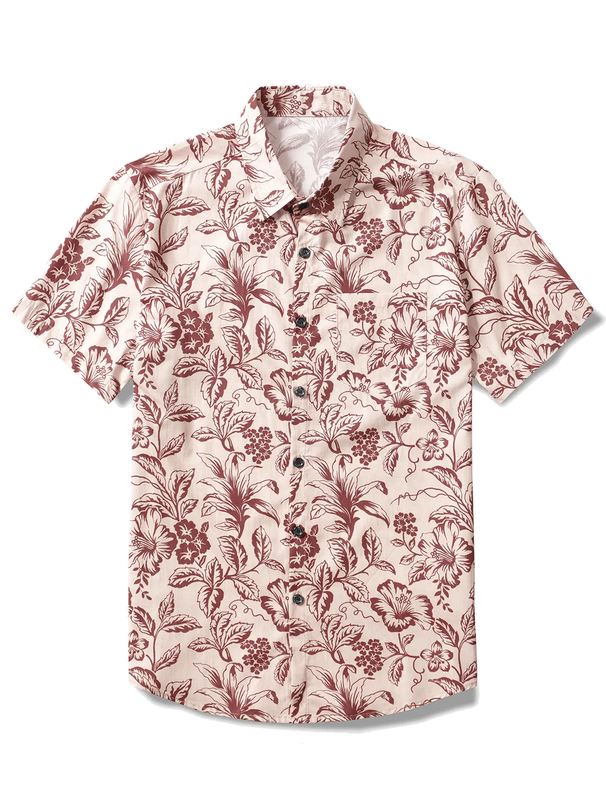 Men's Floral Pink Hawaiian Holiday Short Sleeve Shirt