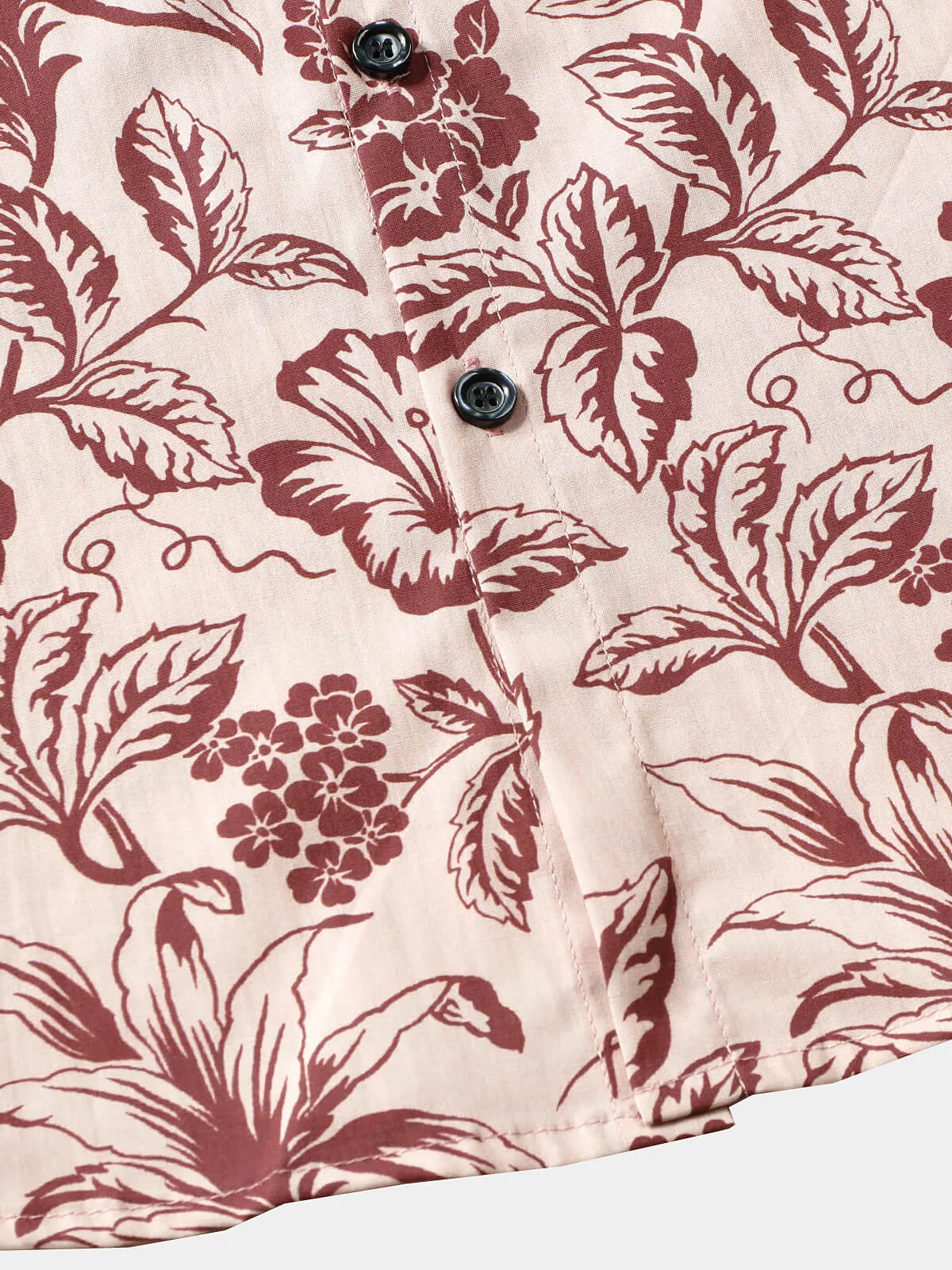 Men's Floral Pink Hawaiian Holiday Short Sleeve Shirt
