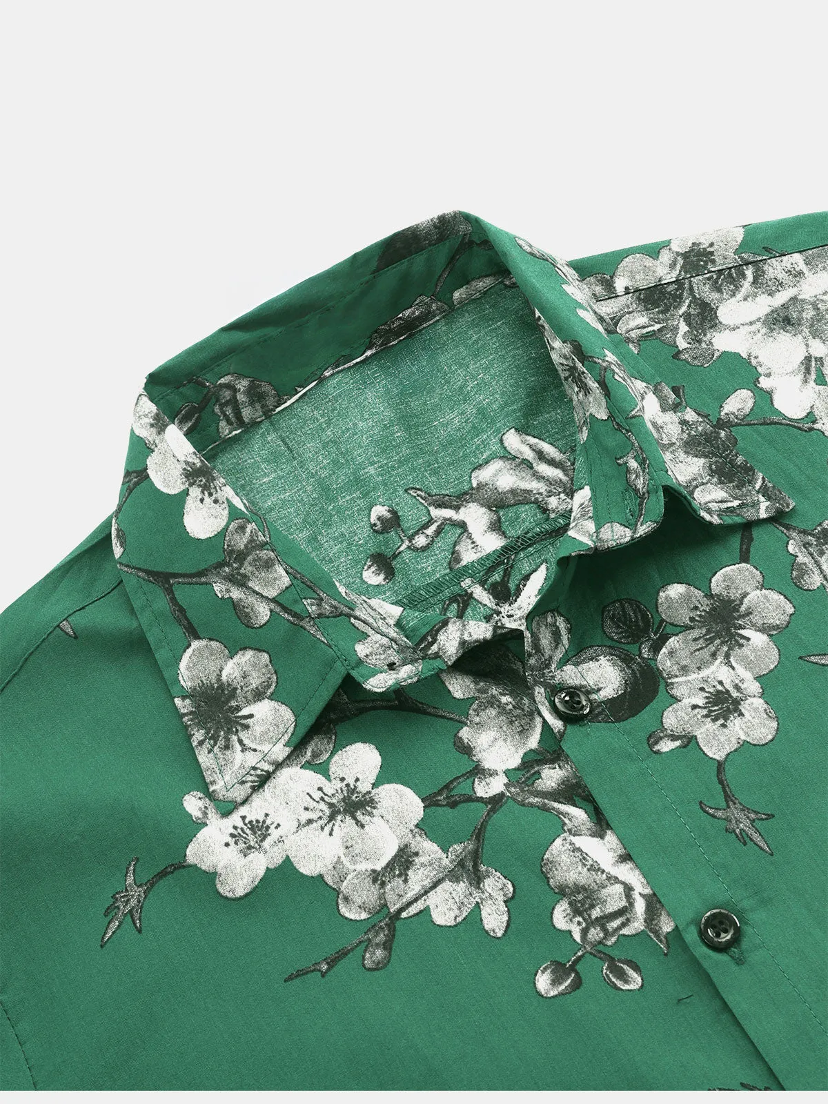 Men's Floral Summer Beach Cotton Short Sleeve Shirt